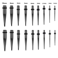 Set dilatatori per orecchie da 18 pezzi in acrilico nero da 1,6 mm a 10 mm - Nero (Set)