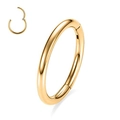 Minimalist golden stainless steel hinged nose ring with a polished glossy finish - 1.2x6mm (Single Piece) / Gold