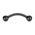 Κυρτό barbell piercing φρυδιών σε γυαλιστερό μαύρο με επίστρωση PVD και σφαίρες - Στυλ Α 1.2x6x3mm / Μαύρο