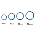Blue twisted rope stainless steel nose ring available in 6mm, 8mm, 10mm, and 12mm sizes - 1.2x6mm / Blue