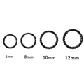 Twisted black stainless steel segment rings in 6mm, 8mm, 10mm and 12mm sizes - 1.2x6mm / Black