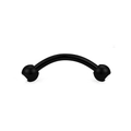 Curved barbell eyebrow piercing in black surgical steel with clear sparkling zircon stones - Black White Zircon