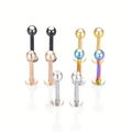 Détails de labrets en acier inoxydable avec zircone en cinq finitions de couleurs variées - Style Couleurs Mixtes B