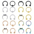 20-delige piercing set van roestvrij staal met hoefijzerringen en spikes in vijf kleuren - 1.2x10mm / Gemengde stijl