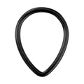 Detail eines schwarzen tropfenförmigen Chirurgenstahl-Clickers für Nase oder Ohr - 8mm / Schwarz
