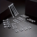 Set di 36 gioielli per piercing in acrilico trasparente con anelli, borchie e barre - Assorted Piercing Mix D / 36 Pezzi / Trasparente