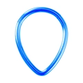 Detail of blue teardrop clicker ring made of durable stainless steel for piercings - Blue