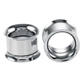 Pair of polished stainless steel double flare ear tunnels with high gloss mirror finish - 3mm / Steel