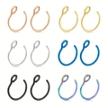 6-pack stainless steel nose rings in multiple colors like gold black and rainbow - Mixed Color Set (12 Pcs Mixed) / Set of 12
