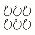 Détail de six anneaux de nez en U noir mat en acier inoxydable avec embouts sphériques - Lot de 6 / Noir