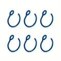 Lot détaillé de six anneaux de nez en U en acier inoxydable bleu foncé sur fond blanc - Lot de 6 / Bleu