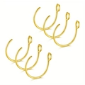 Lot de 6 anneaux de nez dorés en forme de U avec finition polie sur fond blanc épuré - Lot de 6 / Or