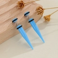 Orecchini a cono in acrilico azzurro con O-ring neri e perni in acciaio argento - Espansore Finto / Azzurro