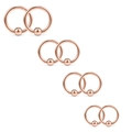Set of 8 rose gold stainless steel captive bead rings in four different sizes - Multi-size Sets / Rose Gold