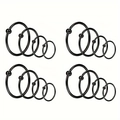16-piece black stainless steel captive bead ring set for nose ear and lip piercings - Black