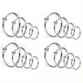 Polished stainless steel captive bead rings in four different diameters for piercings - Steel