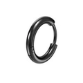Classic 2.5mm black matte stainless steel hoop earring with hinged closure for men and women - US 8 / Black