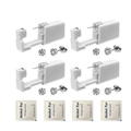 Set de 8 pendientes de circonita con 4 herramientas de perforación desechables y alcohol - El Conjunto Que Se Muestra En La Imagen Principal (4 Pares De Pendientes De Circonita Blanca De 6 Puntas + 4 Toallitas Con Alcohol + 4 Kits Para Perforar Las Orejas) / Dientes De Acero De 2 Mm De Color + Hierro Blanco - 6 Dientes