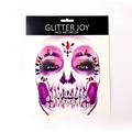 Gioielli viso per Halloween con confezione teschio viola e strass in resina colorati - Stile Mandala Rosso Porpora (H6)