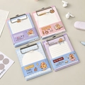 Set di 4 mini portablocco A6 colori pastello con taccuini orsetto, 120x95mm - 【Happy Bala / 30 Fogli】1 Libro / Mini Quadretti