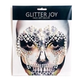 Ghost face Halloween makeup stickers with white pearls and sparkling resin rhinestones - Cream White Pearl Style (H11)