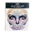 Ghost face rhinestone sticker set for Halloween body art in clear crystal finish - Clear Rhinestone Style (H13)