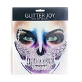 Ghost face rhinestone stickers for Halloween with purple and black skull face art design - Clear Teardrop Style (H12)