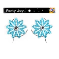 Bijoux de corps flocon de neige avec strass bleu clair pour festival de musique EDM - Style Flocon de Neige Bleu Blanc (112-4)