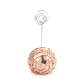 Rose gold disco ball card holder with mirror finish and silver metal memo spiral clip - 5cm Ball With Clip / Rose Gold Style