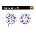 Bijou de poitrine symétrique en cristal AB avec motif floral pour festivals de musique - Style Cœur Rouge Couleur AB (112-9)