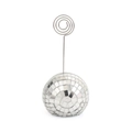 Silver mirror disco ball place card holder with spiral metal clip for wedding table - 5cm Ball With Clip / Silver Style