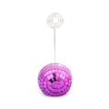 Purple mirror disco ball place card holder with silver spiral clip for table decor - 5cm Ball With Clip / Purple Character