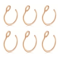 Lot de 6 faux anneaux de nez en acier inoxydable or rose avec design ouvert minimaliste - Lot de 6 / Or rose