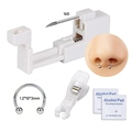 Kit de piercing corporal con aro de herradura de acero y toallitas de alcohol - Juego de aro de nariz (5 piezas)