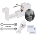 Kit de piercing corporal con herramienta 14G y anillos de barra de acero de 1,6 mm - Juego de piercing de pezón (6 piezas)