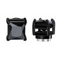 Square black zircon magnetic stud earrings with four-prong stainless steel setting - Square Black Color Black Zirconia