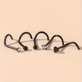 Lot de 5 piercings de nez en acier inoxydable noir avec cristal, boule et forme de cœur - Noir