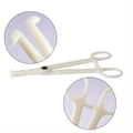 Macro detail of medical grade plastic piercing forceps with locking handle and anti-slip jaws - Needle Tube Diagonal Pliers