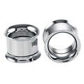 Par de túneles de oreja double flare en acero inoxidable plateado pulido para piercing - 3mm / Color acero