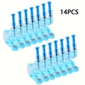 Set of 14 pieces disposable blue ear piercing guns with built-in silver ball studs - Transparent Blue Ear Piercer - Large Capacity Set