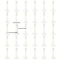 Detail view of 30pcs acrylic labret studs with 10mm length and 1.2mm thickness - 1.2x10x3mm (30 Pieces/Pack) / Clear