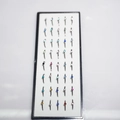Set mit 40 bunten Nasenpiercings aus Edelstahl in einer schwarzen Präsentationsbox - Kartonverpackung / Schwarz Irisierender Strass