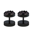 Paar 10mm mattschwarze Edelstahl-Ohrstecker mit glitzernder Druzy-Stein-Einlage - Schwarz-Schwarz