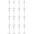 Set of 16 transparent acrylic labret studs with flat back for comfortable lip piercing - Extra Long Style Set