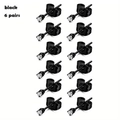 Set of 6 pairs black stainless steel stud earrings with round cubic zirconia stones - Black Zirconia Set