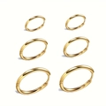 Lot de 3 paires de créoles en acier inoxydable doré poli de tailles variées - Ensemble multi-tailles / Or