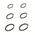 Lot de 3 paires de créoles en acier inoxydable noir de différentes tailles pour femme - Ensemble multi-tailles / Noir