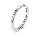 Polished silver 316L stainless steel clicker hoop for nose and ear piercing jewelry - Small / Style A-Steel Color