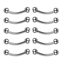 Set of 10 curved stainless steel barbells for eyebrow piercing with shiny silver finish - Model A Curved Barbell / 10 Pieces/Pack (1.2x8x3mm) / Silver