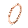 Polished rose gold 316L stainless steel nose ring clicker for ear and body piercing - Small / Polished Rose Gold Tone Style A